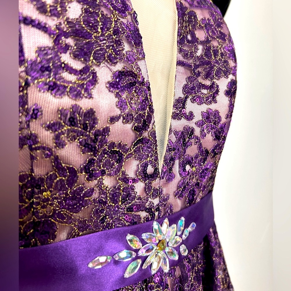 Roberta Formal Purple Strapless Dress - Picture 9 of 11